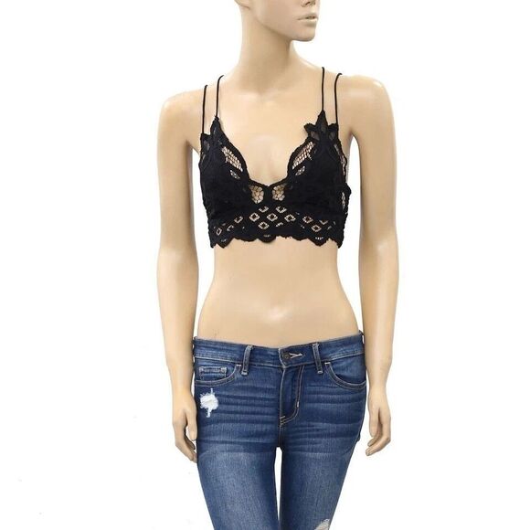 Free People FP One Adella Bralette Cropped Top Smocked Embroidered XS NEW 282710 - Picture 9 of 13